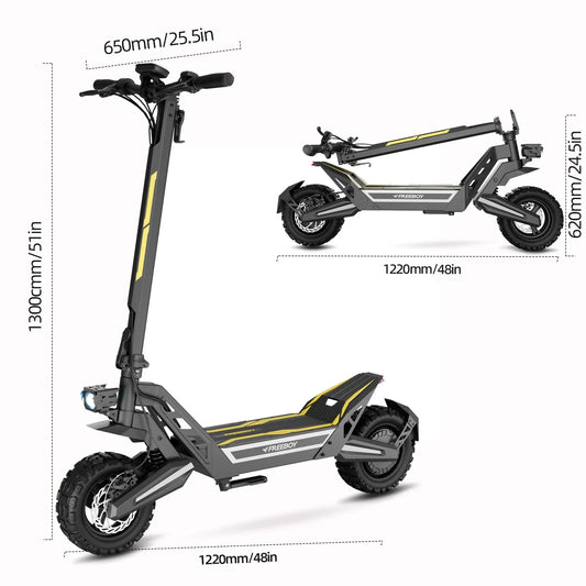 Patinete Eléctrico Todoterreno FREEBOY J2 MAX – Batería 48V / 18.2Ah y Ruedas Tubeless de 11"